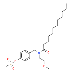 ChemSpider 2D Image | 4-{[Dodecanoyl(2-methoxyethyl)amino]methyl}phenyl methanesulfonate | C23H39NO5S