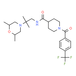 ChemSpider 2D Image | N-[2-(2,6-Dimethyl-4-morpholinyl)-2-methylpropyl]-1-[4-(trifluoromethyl)benzoyl]-4-piperidinecarboxamide | C24H34F3N3O3