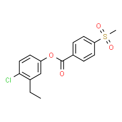 ChemSpider 2D Image | 4-Chloro-3-ethylphenyl 4-(methylsulfonyl)benzoate | C16H15ClO4S