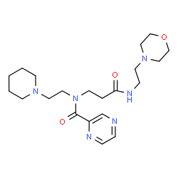 ChemSpider 2D Image | N-(3-{[2-(4-Morpholinyl)ethyl]amino}-3-oxopropyl)-N-[2-(1-piperidinyl)ethyl]-2-pyrazinecarboxamide | C21H34N6O3