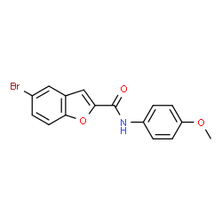 ChemSpider 2D Image | 5-Bromo-N-(4-methoxyphenyl)-1-benzofuran-2-carboxamide | C16H12BrNO3
