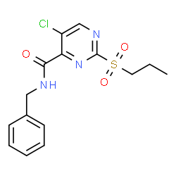 ChemSpider 2D Image | N-Benzyl-5-chloro-2-(propylsulfonyl)-4-pyrimidinecarboxamide | C15H16ClN3O3S