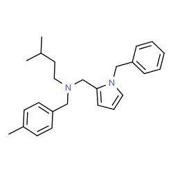 ChemSpider 2D Image | N-[(1-Benzyl-1H-pyrrol-2-yl)methyl]-3-methyl-N-(4-methylbenzyl)-1-butanamine | C25H32N2