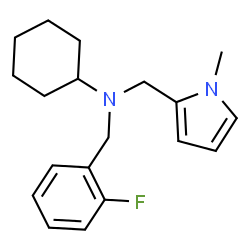 ChemSpider 2D Image | N-(2-Fluorobenzyl)-N-[(1-methyl-1H-pyrrol-2-yl)methyl]cyclohexanamine | C19H25FN2