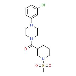 ChemSpider 2D Image | [4-(3-Chlorophenyl)-1-piperazinyl][1-(methylsulfonyl)-3-piperidinyl]methanone | C17H24ClN3O3S