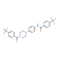ChemSpider 2D Image | N-(4-{4-[4-(2-Methyl-2-propanyl)benzoyl]-1-piperazinyl}phenyl)-4-(trifluoromethyl)benzamide | C29H30F3N3O2