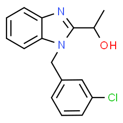 ChemSpider 2D Image | 1-[1-(3-Chlorobenzyl)-1H-benzimidazol-2-yl]ethanol | C16H15ClN2O