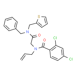 ChemSpider 2D Image | N-Allyl-N-{2-[benzyl(2-thienylmethyl)amino]-2-oxoethyl}-2,4-dichlorobenzamide | C24H22Cl2N2O2S
