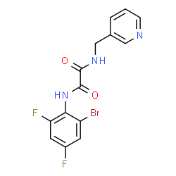 ChemSpider 2D Image | N-(2-Bromo-4,6-difluorophenyl)-N'-(3-pyridinylmethyl)ethanediamide | C14H10BrF2N3O2