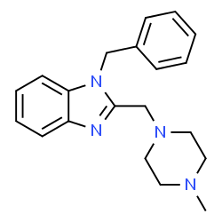 ChemSpider 2D Image | 1-Benzyl-2-[(4-methyl-1-piperazinyl)methyl]-1H-benzimidazole | C20H24N4