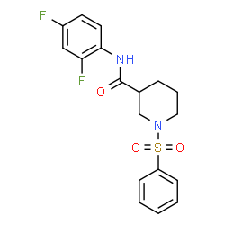 ChemSpider 2D Image | N-(2,4-Difluorophenyl)-1-(phenylsulfonyl)-3-piperidinecarboxamide | C18H18F2N2O3S