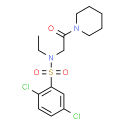 ChemSpider 2D Image | 2,5-Dichloro-N-ethyl-N-[2-oxo-2-(1-piperidinyl)ethyl]benzenesulfonamide | C15H20Cl2N2O3S