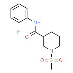 ChemSpider 2D Image | N-(2-Fluorophenyl)-1-(methylsulfonyl)-3-piperidinecarboxamide | C13H17FN2O3S