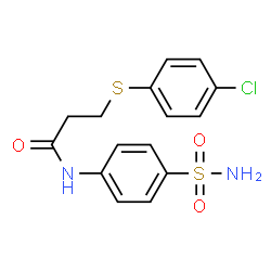 ChemSpider 2D Image | 3-[(4-Chlorophenyl)sulfanyl]-N-(4-sulfamoylphenyl)propanamide | C15H15ClN2O3S2