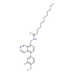ChemSpider 2D Image | N-{[5-(4-Methoxy-3-methylphenyl)-8-isoquinolinyl]methyl}dodecanamide | C30H40N2O2