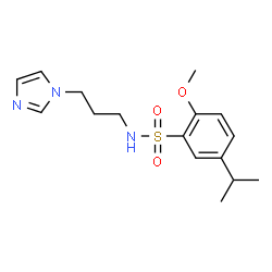 ChemSpider 2D Image | N-(3-Imidazol-1-yl-propyl)-5-isopropyl-2-methoxy-benzenesulfonamide | C16H23N3O3S