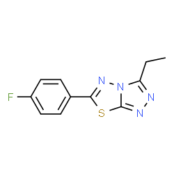 ChemSpider 2D Image | 3-Ethyl-6-(4-fluorophenyl)[1,2,4]triazolo[3,4-b][1,3,4]thiadiazole | C11H9FN4S