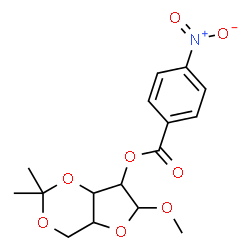 ChemSpider 2D Image | Methyl 3,5-O-isopropylidene-2-O-(4-nitrobenzoyl)pentofuranoside | C16H19NO8