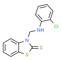 ChemSpider 2D Image | 2-Benzothiazolinethione, 3-(O-chloroanilinomethyl)- | C14H11ClN2S2