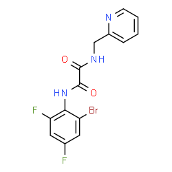 ChemSpider 2D Image | N-(2-Bromo-4,6-difluorophenyl)-N'-(2-pyridinylmethyl)ethanediamide | C14H10BrF2N3O2