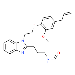ChemSpider 2D Image | N-(3-{1-[2-(4-Allyl-2-methoxyphenoxy)ethyl]-1H-benzimidazol-2-yl}propyl)formamide | C23H27N3O3