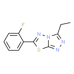 ChemSpider 2D Image | 3-Ethyl-6-(2-fluorophenyl)[1,2,4]triazolo[3,4-b][1,3,4]thiadiazole | C11H9FN4S