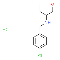 ChemSpider 2D Image | 2-[(4-Chlorobenzyl)amino]-1-butanol hydrochloride (1:1) | C11H17Cl2NO
