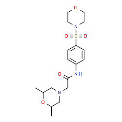 ChemSpider 2D Image | 2-(2,6-Dimethyl-4-morpholinyl)-N-[4-(4-morpholinylsulfonyl)phenyl]acetamide | C18H27N3O5S