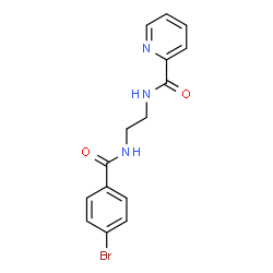 ChemSpider 2D Image | N-{2-[(4-Bromobenzoyl)amino]ethyl}-2-pyridinecarboxamide | C15H14BrN3O2