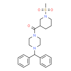 ChemSpider 2D Image | [4-(Diphenylmethyl)-1-piperazinyl][1-(methylsulfonyl)-3-piperidinyl]methanone | C24H31N3O3S