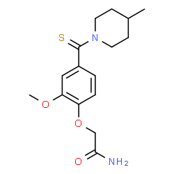 ChemSpider 2D Image | 2-{2-Methoxy-4-[(4-methylpiperidin-1-yl)carbothioyl]phenoxy}acetamide | C16H22N2O3S