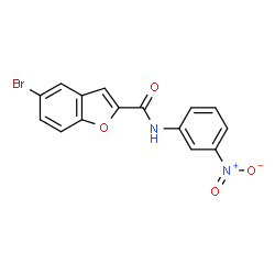 ChemSpider 2D Image | 5-Bromo-N-(3-nitrophenyl)-1-benzofuran-2-carboxamide | C15H9BrN2O4