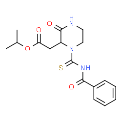 ChemSpider 2D Image | Isopropyl [1-(benzoylcarbamothioyl)-3-oxo-2-piperazinyl]acetate | C17H21N3O4S