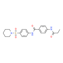 ChemSpider 2D Image | N-[4-(1-Piperidinylsulfonyl)phenyl]-4-(propionylamino)benzamide | C21H25N3O4S