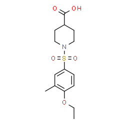 ChemSpider 2D Image | 1-[(4-Ethoxy-3-methylphenyl)sulfonyl]-4-piperidinecarboxylic acid | C15H21NO5S