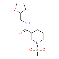 ChemSpider 2D Image | 1-(Methylsulfonyl)-N-(tetrahydro-2-furanylmethyl)-3-piperidinecarboxamide | C12H22N2O4S
