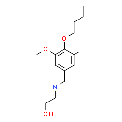 ChemSpider 2D Image | 2-[(4-Butoxy-3-chloro-5-methoxybenzyl)amino]ethanol | C14H22ClNO3