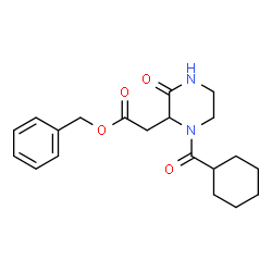 ChemSpider 2D Image | Benzyl [1-(cyclohexylcarbonyl)-3-oxo-2-piperazinyl]acetate | C20H26N2O4