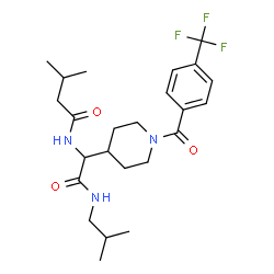 ChemSpider 2D Image | N-[2-(Isobutylamino)-2-oxo-1-{1-[4-(trifluoromethyl)benzoyl]-4-piperidinyl}ethyl]-3-methylbutanamide | C24H34F3N3O3