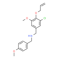 ChemSpider 2D Image | 1-[4-(Allyloxy)-3-chloro-5-methoxyphenyl]-N-(4-methoxybenzyl)methanamine | C19H22ClNO3