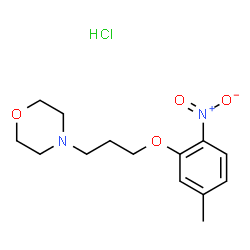ChemSpider 2D Image | 4-[3-(5-Methyl-2-nitrophenoxy)propyl]morpholine hydrochloride (1:1) | C14H21ClN2O4