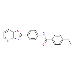 ChemSpider 2D Image | 4-Ethyl-N-[4-([1,3]oxazolo[4,5-b]pyridin-2-yl)phenyl]benzamide | C21H17N3O2