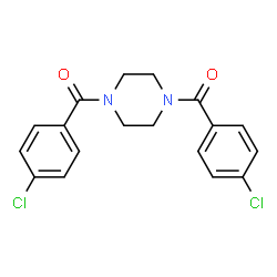 ChemSpider 2D Image | 1,4-Piperazinediylbis[(4-chlorophenyl)methanone] | C18H16Cl2N2O2