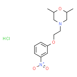 ChemSpider 2D Image | 2,6-Dimethyl-4-[2-(3-nitrophenoxy)ethyl]morpholine hydrochloride (1:1) | C14H21ClN2O4