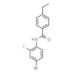 ChemSpider 2D Image | N-(4-Bromo-2-fluorophenyl)-4-ethylbenzamide | C15H13BrFNO