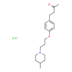 ChemSpider 2D Image | 4-{4-[3-(4-Methyl-1-piperidinyl)propoxy]phenyl}-2-butanone hydrochloride (1:1) | C19H30ClNO2