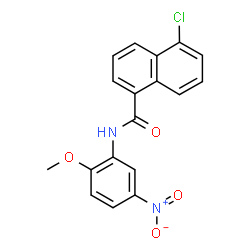 ChemSpider 2D Image | 5-Chloro-N-(2-methoxy-5-nitrophenyl)-1-naphthamide | C18H13ClN2O4