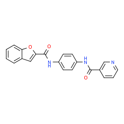 ChemSpider 2D Image | N-{4-[(1-Benzofuran-2-ylcarbonyl)amino]phenyl}nicotinamide | C21H15N3O3