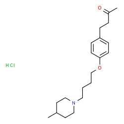 ChemSpider 2D Image | 4-{4-[4-(4-Methyl-1-piperidinyl)butoxy]phenyl}-2-butanone hydrochloride (1:1) | C20H32ClNO2