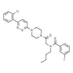 ChemSpider 2D Image | N-Butyl-N-(2-{4-[6-(2-chlorophenyl)-3-pyridazinyl]-1-piperazinyl}-2-oxoethyl)-3-fluorobenzamide | C27H29ClFN5O2